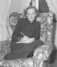 Astrid Lindgren. Swedish author of childrens books, songs and novels. Born 14 november 1907 - 28