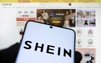 Dhaka, bangladesh- 26 Nov 2024: Shein logo is displayed on smartphone.Shein is a fast fashion