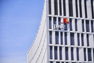Pwc logo on the building of PricewaterhouseCoopers, Berlin, Berlin, Germany