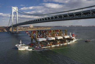 Massive Post Panamax Cranes Arriving at Port Newark Container Terminal, NJ Made and shipped from