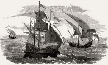 The fleet of Christopher Columbus, 1492, digitally optimized