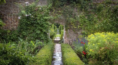 Beautiful flowers, trees and plants and garden landscaping in Sissinghurst Caslte Gardens in