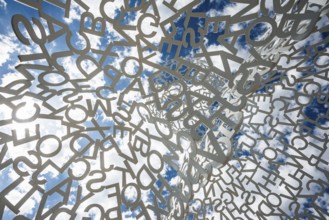 Sculpture made of letters, Le Nomade, artist Jaume Plensa, Antibes, Provence Alpes Côte d'Azur,