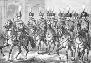 The Royal Hungarian Life Guards in 1869, Hungary, Historical, Reproduction from a model with a