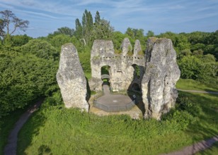Odiham Castle, also known as King John's Castle, is a ruined castle from the 14th century. Aerial