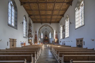 Interior of the parish church of St John the Baptist, rebuilt after a fire in 1872 in neo-Gothic
