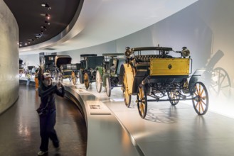 The Mercedes-Benz Museum in Stuttgart presents a journey through the automotive history of the
