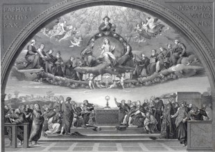 La Disputa, The Disputation of the Blessed Sacrament by Raphael, part of the frescoes in Raphael's