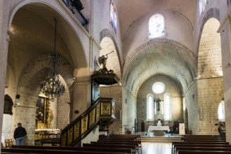 Interior view, Cathedral, Antibes, Provence Alpes Côte d'Azur, South of France, France
