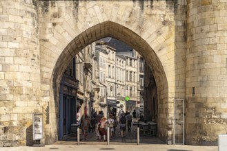 Entrance to the historic city centre through the Porte de la Grosse Horloge clock tower in La