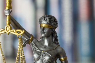 Close-up of a Justitia as a symbol of court judgements, jurisdiction, justice, etc