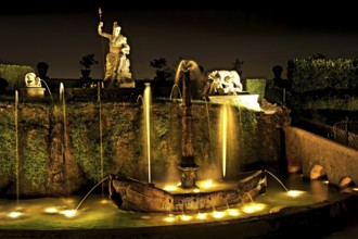 Fontana della Rometta e di Roma, Renaissance garden of the Villa d'Este, water features, fountains,
