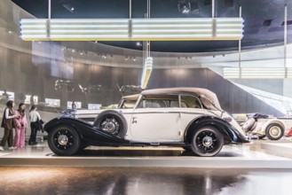 Mercedes-Benz 540 K Cabriolet B from 1937. The Mercedes-Benz Museum in Stuttgart presents a journey