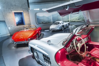 Mercedes-Benz 300 SL Roadster from 1962. The Mercedes-Benz Museum in Stuttgart presents a journey