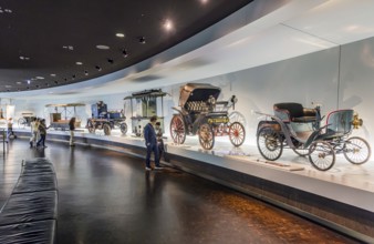 The Mercedes-Benz Museum in Stuttgart presents a journey through the automotive history of the