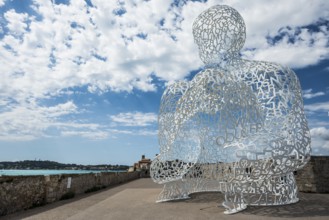 Sculpture made of letters, Le Nomade, artist Jaume Plensa, Antibes, Provence Alpes Côte d'Azur,