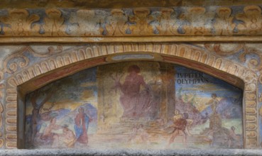 Fresco of the Wonder of the World Olympia, Phidias' statue of Zeus at the Fountain of Wonders,