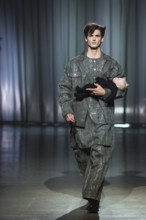 Model Pierre Lang (winner GNTM2025) walks for Kilian Kerner during the Berlin Fashion Week 2025 on