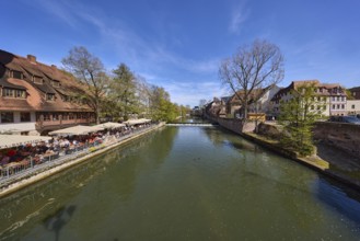 River Pegnitz, weir, trees, general architecture, outdoor area, gastronomy, Cafe and Bar Celona,