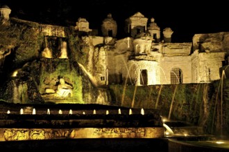 Fontana della Rometta e di Roma, Renaissance garden of the Villa d'Este, water features, fountains,