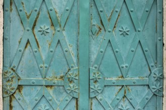 Detail of an old metal door with pattern, background, texture, Montenegro, Balkans