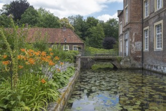 Moated castle Haus Welbergen, Ochtrup, Welbergen, Münsterland, North Rhine-Westphalia, Germany