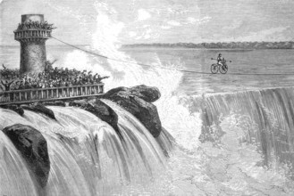 Bicycle Ride over Niagara Falls, A velocipede ride over Niagara Falls is a daring endeavour