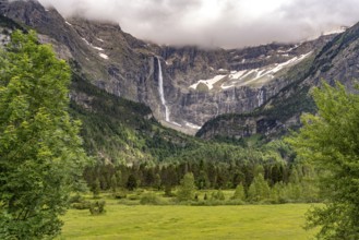 The Cirque de Gavarnie basin, UNESCO World Heritage Site in the Pyrenees National Park near