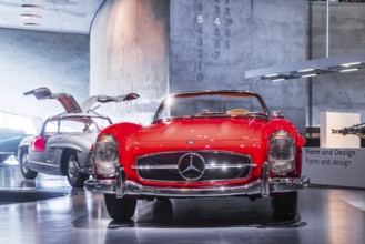 Mercedes-Benz 300 SL Roadster from 1962. The Mercedes-Benz Museum in Stuttgart presents a journey