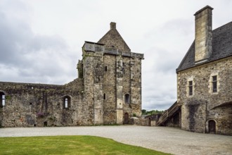 Castle ruin of Chateau de Saint-Sauveur-le-Vicomte, Manche, Normandy, France