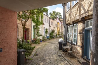 Alley in the old town centre of the Hanseatic city of Lübeck, Schleswig-Holstein, Germany