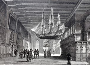 The town hall in Bremen around 1888, Germany, Historical, digitally enhanced reproduction of a 19th