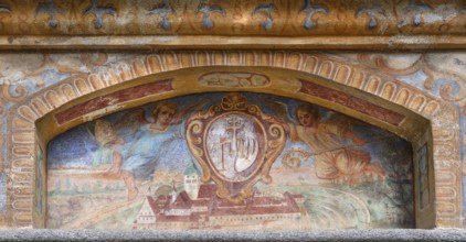 Fresco of the eighth wonder of the world is the Neustift monastery itself at the miracle fountain,