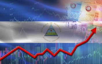 Nicaragua economic growth on financial graph. Nicaragua financial growth on market graph