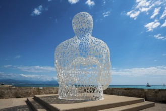 Sculpture made of letters, Le Nomade, artist Jaume Plensa, Antibes, Provence Alpes Côte d'Azur,