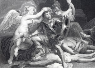 The coronation of the victor, apotheosis, the elevation of a man to a god or demigod, steel