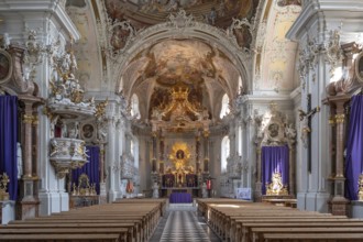Interior of the parish church and basilica Mariae Empfängnis, Wilten Insbruck, Austria