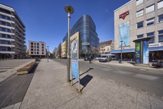 Retail park Maximum, modern architecture, glass facade, square, general architecture, lantern,
