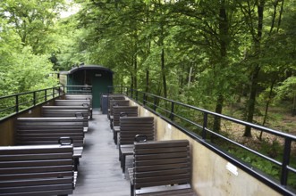 Observation car of the Raging Roland, narrow-gauge railway on Rügen, Mecklenburg-Western Pomerania,
