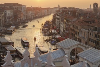 View of the Grand Canal from the Fondaco dei Tedesch in the Rialto district, Venice, Veneto, Italy
