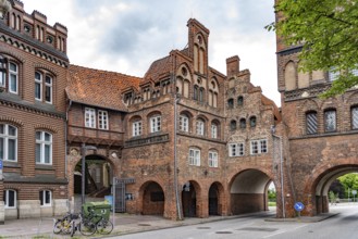 The castle gate in the Hanseatic city of Lübeck, Schleswig-Holstein, Germany