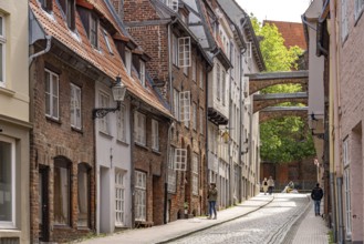 Alley in the old town centre of the Hanseatic city of Lübeck, Schleswig-Holstein, Germany