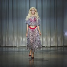 Daniela (winner GNTM2025) as a model for Kilian Kerner during the Berlin Fashion Week 2025 on 02.07