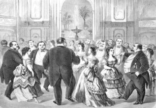 The Fat People's Ball at Irving Hall in New York, America, Historical, Reproduction from a 19th