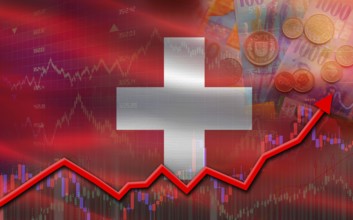 Switzerland economic growth on financial graph. Switzerland financial growth on market graph