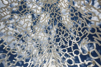 Sculpture made of letters, Le Nomade, artist Jaume Plensa, Antibes, Provence Alpes Côte d'Azur,