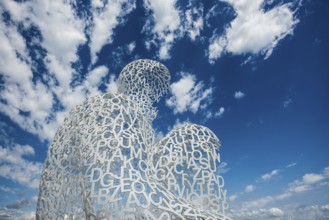 Sculpture made of letters, Le Nomade, artist Jaume Plensa, Antibes, Provence Alpes Côte d'Azur,
