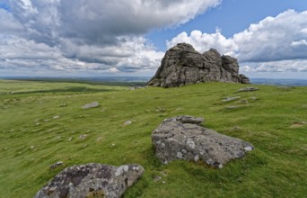The Haytor Rocks in Dartmoor National Park. Bovey Tracey, Devon, South England, Great Britain