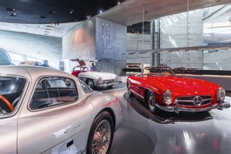 Mercedes-Benz 300 SL Roadster from 1962. The Mercedes-Benz Museum in Stuttgart presents a journey