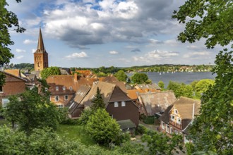 Plön with St Nicholas' Church on the Great Plön Lake, Schleswig-Holstein, Germany